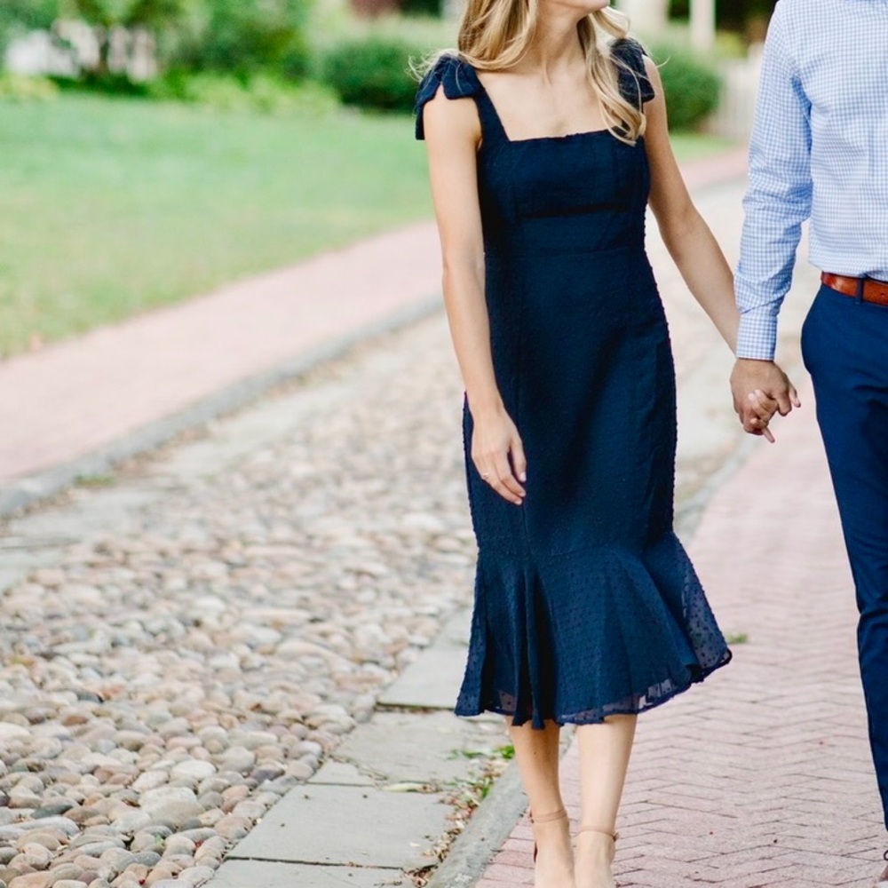 Navy blue midi dress